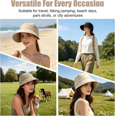 Wide Brim Baseball Cap for Women & Men, UPF Sun Protection Adjustable Hat for Hiking, Camping, Beach in Kuwait