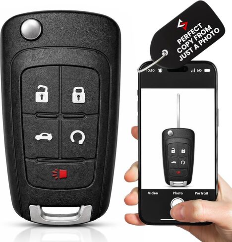 Cut Remote Flip Key Fob Replacement Fits for Chevy GMC Buick Cruz Equinox Malibu Impala Sonic Camaro Trax Terrain Lacrosse Regal Verano Encore 2010 2011 2012 2013 2014 2015 2016 2017 2018 in Saudi Arabia