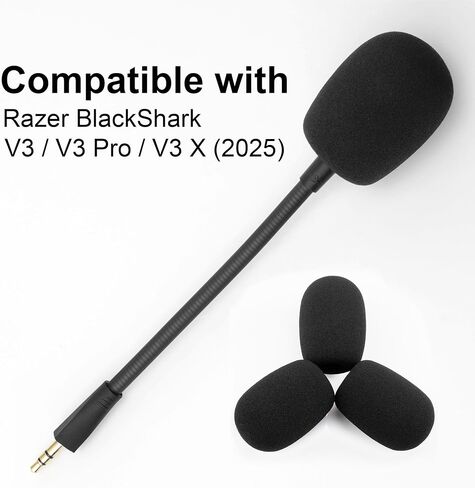 LEFXMOPHY Windscreen Compatible for Razer BlackShark V3, V3 Pro Gaming Headset Microphone Pop Filter Protector, 3-pack Black Foam Cover Accessories in Kuwait