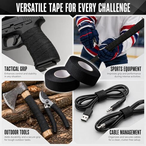 2 Rolls Tactical Grip Tape, Matte Non-Slip Wrap for Gun, Sports & Tool | 1" x 82"Ft Goon Grip Tapes, Heavy-Duty Fabric, Non-Reflective Matte, Residue-Free Removal, Slip-Proof Grip,Multi-Purpose Use in Kuwait