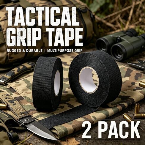 2 Rolls Tactical Grip Tape, Matte Non-Slip Wrap for Gun, Sports & Tool | 1" x 82"Ft Goon Grip Tapes, Heavy-Duty Fabric, Non-Reflective Matte, Residue-Free Removal, Slip-Proof Grip,Multi-Purpose Use in Kuwait