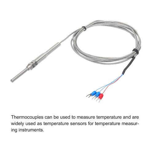 MECCANIXITY 2pcs PT100 RTD Thermocouple Stainless Steel M8 Temperature Sensor Probe -50 to 500C 6.6ft 5x50mm in Kuwait