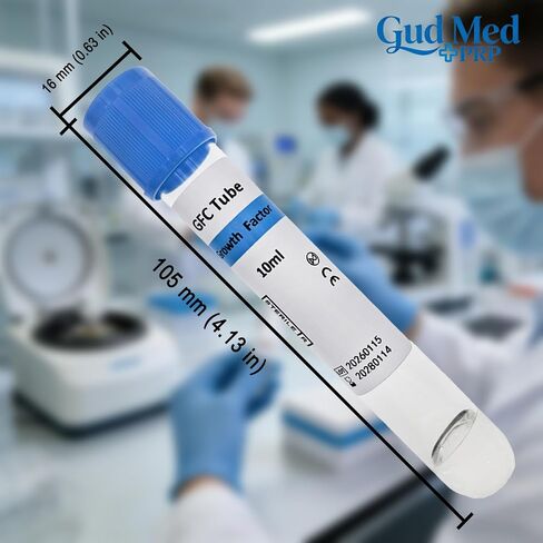 10 Pack Lab-Grade GFC Glass Tubes 10 mL with Separation Gel, Sterile Individually Wrapped, for Research Use Only by GudMedPRP in Saudi Arabia
