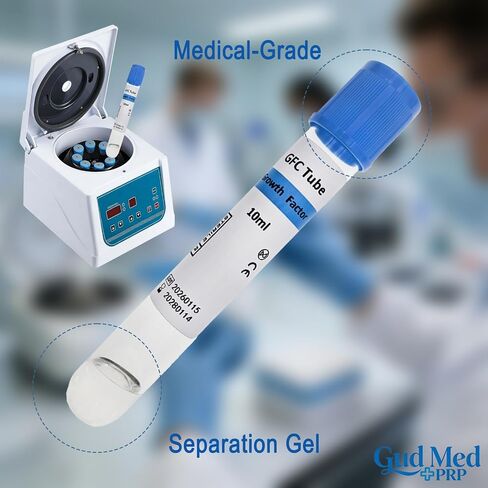 10 Pack Lab-Grade GFC Glass Tubes 10 mL with Separation Gel, Sterile Individually Wrapped, for Research Use Only by GudMedPRP in Saudi Arabia
