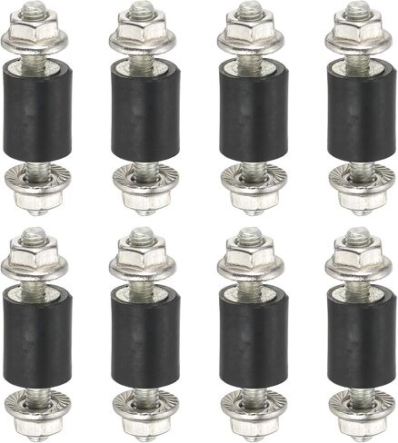 PATIKIL M3 8x10mm Rubber Isolator Mounts, 8 Pcs Rubber Studs Shock Absorber Anti-Vibration Isolation Damping Mounts with Lock Nuts for Motor, Air Compressor, Engines (26mm Height) in Kuwait