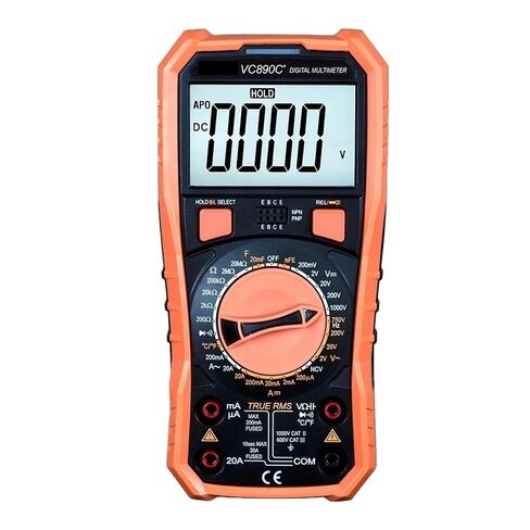 VC890C + مقياس رقمي متعدد 2000 عدد يدوي المدى ترانزستور مقاومة السعة الحقيقية 1000 فولت 20 أمبير in Kuwait
