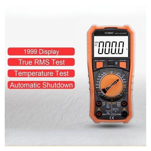 VC890C + مقياس رقمي متعدد 2000 عدد يدوي المدى ترانزستور مقاومة السعة الحقيقية 1000 فولت 20 أمبير in Kuwait