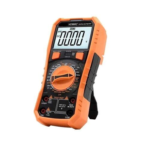 VC890C + مقياس رقمي متعدد 2000 عدد يدوي المدى ترانزستور مقاومة السعة الحقيقية 1000 فولت 20 أمبير in Kuwait
