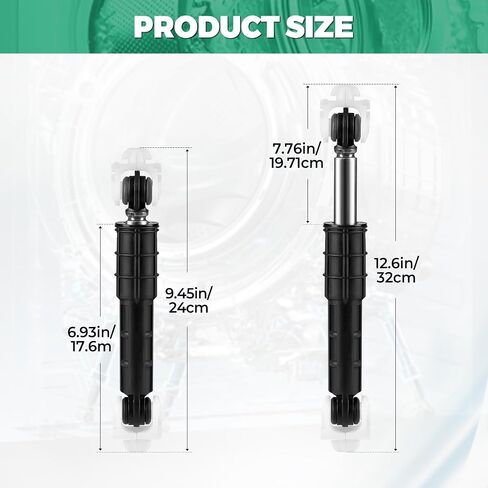 4PCS W11415987 Washer Shock Absorbers Compatible with Whirl-pool for Ma-ytag Washing Machine, Replaces WPW10261492 WPW10312625 4958120 AP6980109 PD00056319 in Kuwait