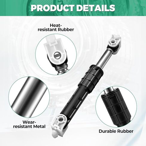 4PCS W11415987 Washer Shock Absorbers Compatible with Whirl-pool for Ma-ytag Washing Machine, Replaces WPW10261492 WPW10312625 4958120 AP6980109 PD00056319 in Kuwait