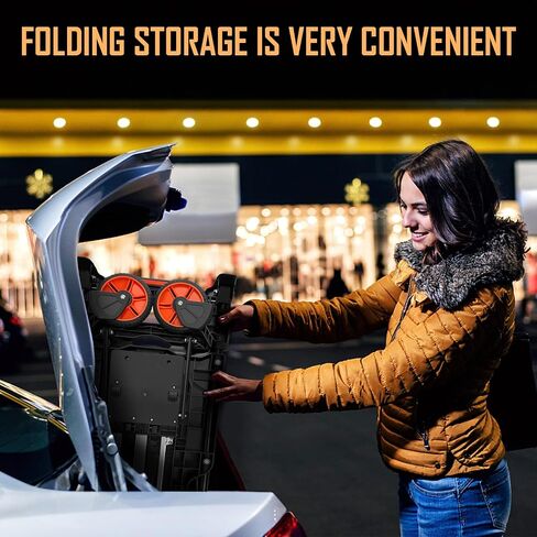 Folding Hand Truck, Dolly Cart Heavy Duty with 440lbs Capacity & 4 Wheels, Portable Hand Truck Dolly, 2in1 Transform Hand Cart, Collapsible Small Platform Cart for Home/Office/Travel Use, Easy Storage in Kuwait