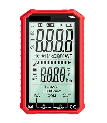 620A Digital Multimeter AC/DC Ultraportable LCD Display Multimeter Auto-Ranging with Volt Multi Tester(Red) in Kuwait