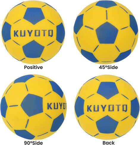 KUYOTQ Silent Indoor Soft Foam Soccer Ball, Kids Youth High Bounce Silent Indoor Soft Foam Yellow Size 4 Soccer Ball, Real Soccer Feel&Weight for Boys Girls No Flaking, Training for Apartment Home in Kuwait