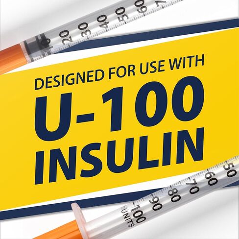 Easy Touch U-100 Pet Insulin Syringes for Dogs & Cats – 31G 1cc 5/16" Needle, Half-Unit Markings for Precise Dosing, Compatible with U-100 Insulin, Box of 100 in Kuwait