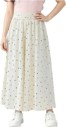 Girls A-Line Wide Leg Pants Elastic Waist Casual Flowy Trousers with Pockets Lightweight Loose Outfits Size 5-15T in Kuwait