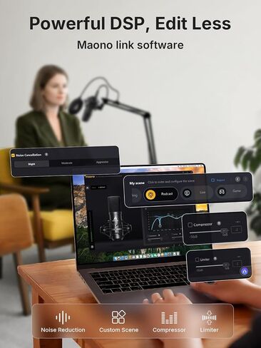 مجموعة ميكروفون مكثف MAONO USB XLR: مجموعة ميكروفون معدنية قلبية الشكل للكمبيوتر الشخصي مع برنامج للتسجيل والاستوديو والغناء واليوتيوب (A04 Gen2+E2 Gen2) in Kuwait