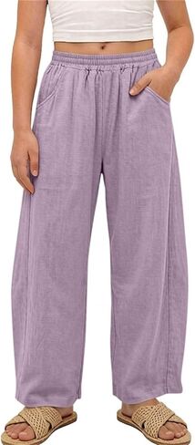Girls Loose Fit Wide Leg Pants Casual Baggy Trousers with Pockets Lightweight Summer Sweatpants for Kids Size 1-15T in Kuwait