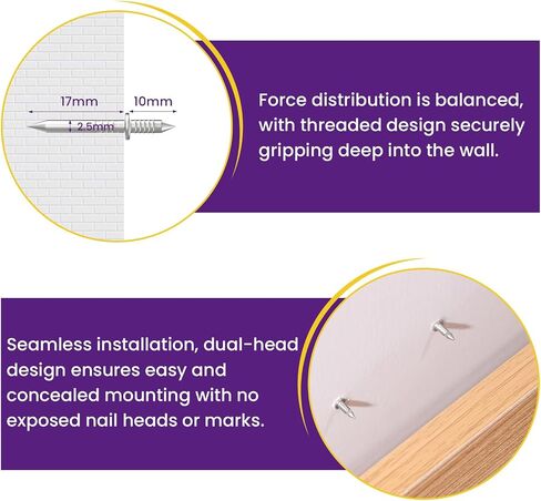 400Pcs Double-Head Skirting Thread Seamless Nails with 4 Sleeve Tools - Rust-Resistant Invisible Non-Marking Nails for Seamless Skirting Thread with Solid Wood Baseboard in Kuwait