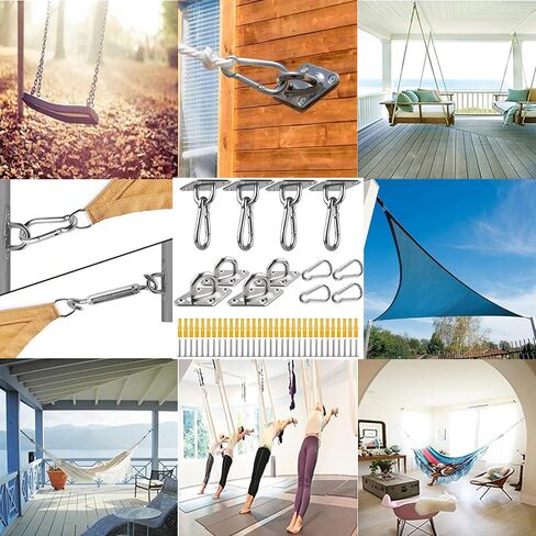 8 Pack 2.31 Inches Pad Eye Hooks,304 Stainless Steel Pad Eye Hanging Hooks for Porch Swing Hang, Heavy Duty Hanging Hardware with Screws for Outdoor Indoor Use in Kuwait