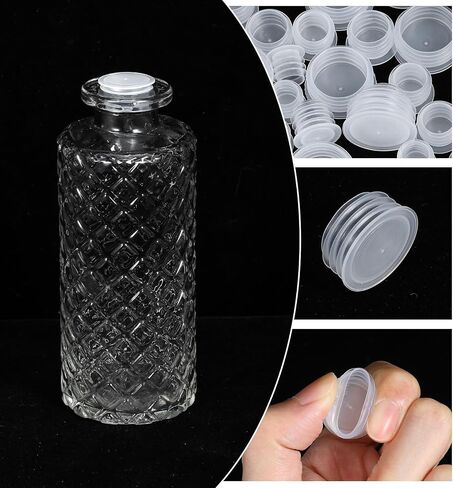 60 Pcs Salt and Pepper Stoppers Plugs, Clear Plastic Round End Caps for Bottles Spice Containers & Shaker Bottles, 6 Sizes (11/13/15/17/19/24 mm) in Kuwait