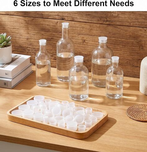 60 Pcs Salt and Pepper Stoppers Plugs, Clear Plastic Round End Caps for Bottles Spice Containers & Shaker Bottles, 6 Sizes (11/13/15/17/19/24 mm) in Kuwait