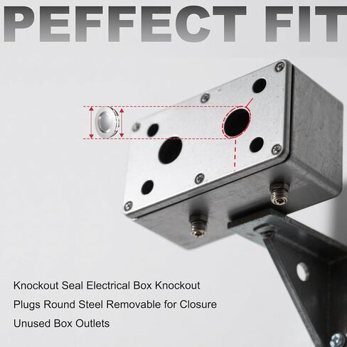 30 Pcs Stainless Steel Electrical Box Knockout Plugs (10pcs 1/2" & 10pcs 3/4" &10 pcs 1") - Easy Install Removable Seals for Closure Unused Electric Box Outlets - Dust & Waterproof in Kuwait