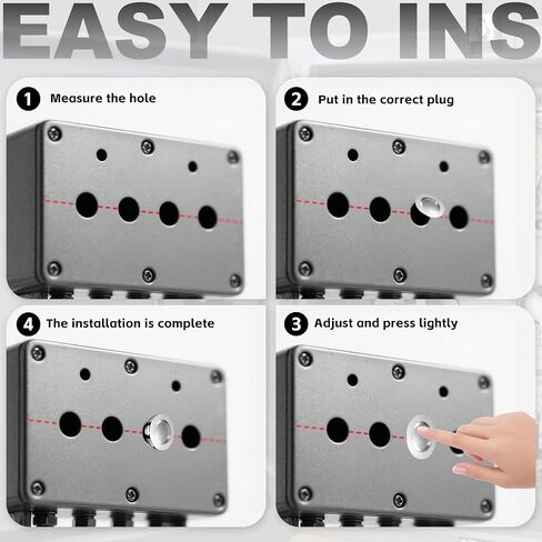 30 Pcs Stainless Steel Electrical Box Knockout Plugs (10pcs 1/2" & 10pcs 3/4" &10 pcs 1") - Easy Install Removable Seals for Closure Unused Electric Box Outlets - Dust & Waterproof in Kuwait