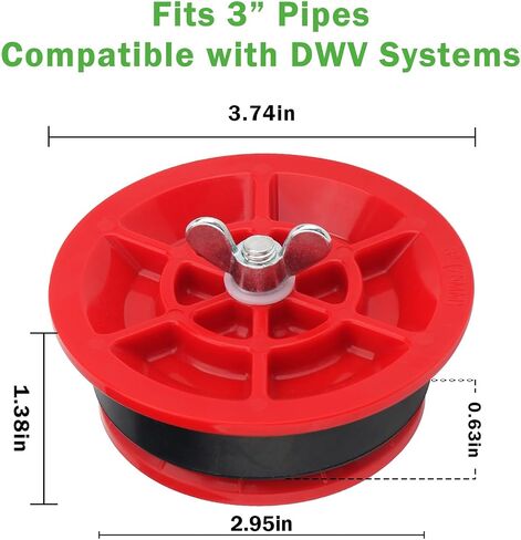 End of Pipe Gripper Plug, Mechanical Test Plug for Plumbing Pipe, ABS Expansion Plug for Pressure Testing and Temporary Sealing, Fits 3 Inch Pipe, 2 Pack in Kuwait