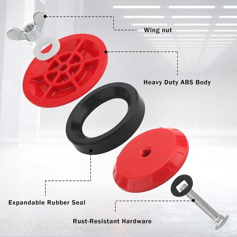 End of Pipe Gripper Plug, Mechanical Test Plug for Plumbing Pipe, ABS Expansion Plug for Pressure Testing and Temporary Sealing, Fits 3 Inch Pipe, 2 Pack in Kuwait