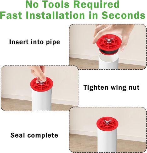 End of Pipe Gripper Plug, Mechanical Test Plug for Plumbing Pipe, ABS Expansion Plug for Pressure Testing and Temporary Sealing, Fits 3 Inch Pipe, 2 Pack in Kuwait