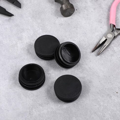 4 Pack 1-1/2 Inch (38 mm) Round Plastic Plugs, Black Hole Plugs Pipe Tube End Caps for Metal Tubing, Fence Posts, Furniture Legs, Protective Glide Inserts Finishing Covers for Decorative Protection in Kuwait