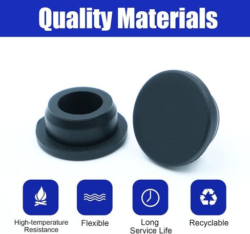 85PCS Silicone Stoppers Black Hole Plugs Assortment Kit Rubber Plugs for Round Holes, Flexible Rubber Stoppers Waterproof Tube Plugs T-Type, Used for Sealing Plugs Bathtub Jet Covers in Kuwait