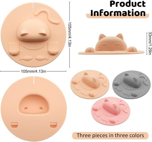 Silicone Cup Covers, Tea Bag Holder Mug Lid, Cat Cup Cover, Reusable Leak-Proof Coffee Tea Cover, 3 Pack in Kuwait