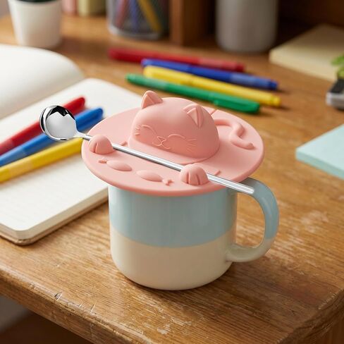 Silicone Cup Covers, Tea Bag Holder Mug Lid, Cat Cup Cover, Reusable Leak-Proof Coffee Tea Cover, 3 Pack in Kuwait