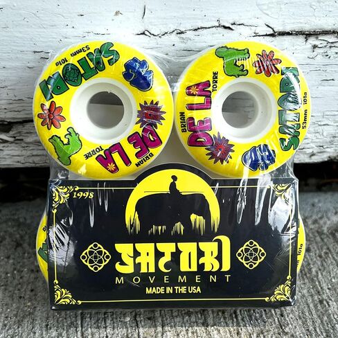 Satori Skateboard Wheels 53mm Brian Delatorre De La Conical 101A with Independent Bearings in Kuwait