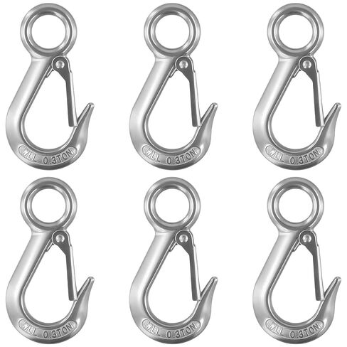 6 PCS Fast Eye Snap Hook, 0.3T Grab Hooks, Heavy Duty Boat Lifting Rigging Accessory Eye Slip Hook with Latch, 660 lbs. Work Load in Kuwait