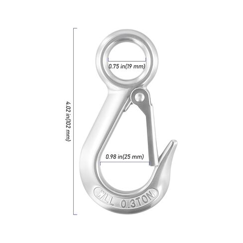 6 PCS Fast Eye Snap Hook, 0.3T Grab Hooks, Heavy Duty Boat Lifting Rigging Accessory Eye Slip Hook with Latch, 660 lbs. Work Load in Kuwait