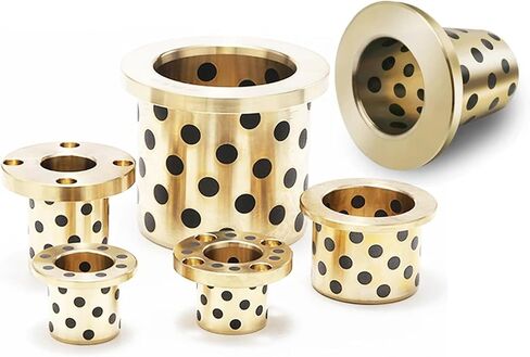 الجرافيت النحاس جلبة ID 15MM OD 18 21MM H 10 12 15 20 25 30 40 50MM ذات حواف برونزية مشربة الجرافيت Oilless بوش تحمل (5PCS، 28X3 15X21X40) in Kuwait