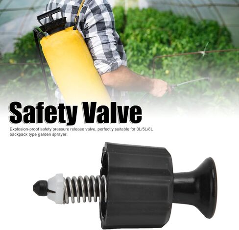 Pressure Relief Valve, PP Automatic Safety Valve Accessory Garden Lawn Sprayer Replacement Parts for 3L5L8L Backpack Sprayer (Black) in Kuwait