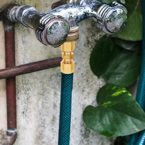 NUOBESTY 5pcs Brass Compression Tube Fittings 1/4" Od X 1/4" Od Heavy Duty Hose Union Connectors for Industrial Pneumatic and Plumbing Applications in Kuwait