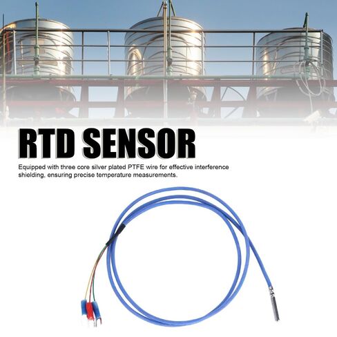 PT100 مسبار مستشعر درجة الحرارة 4x30 مم - مسبار RTD مقاوم للماء مع سلك PTFE مطلي بالفضة لمراقبة درجة الحرارة الصناعية 1 متر in Kuwait