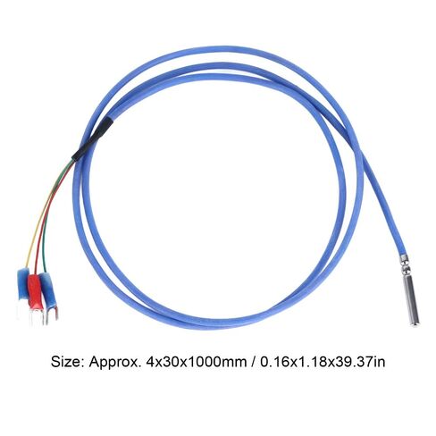 PT100 مسبار مستشعر درجة الحرارة 4x30 مم - مسبار RTD مقاوم للماء مع سلك PTFE مطلي بالفضة لمراقبة درجة الحرارة الصناعية 1 متر in Kuwait