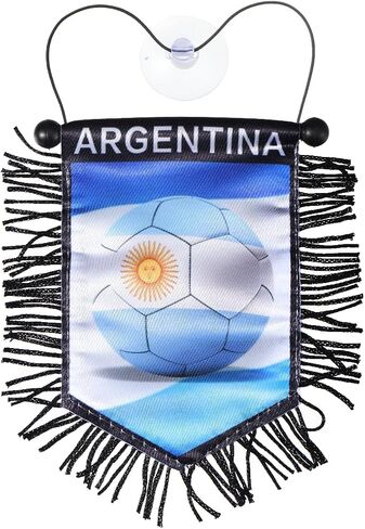 Argentina Flags for Cars Soccer Flag Car Hanging Accessory – Argentine Football Rearview Mirror Decoration – Stick-to-Glass Window Flag for Cars, Home, Office & Fan Displays in Kuwait