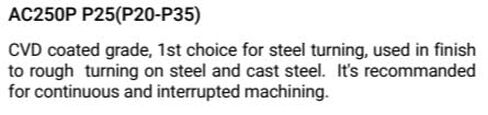 CNMG 432-PB3 AC250P Achteck Indexable Inserts for Steel - Free Shipping in Kuwait