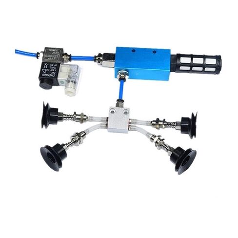 Vacuum Suction Cup Industrial Manipulator Fittings Vacuum Generator air Exhaust Solenoid Valve tracheal Muffler Fittings(Set 1 Black) in Kuwait
