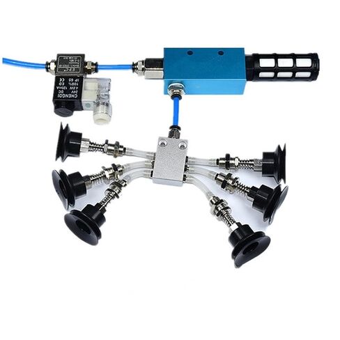 Vacuum Suction Cup Industrial Manipulator Fittings Vacuum Generator air Exhaust Solenoid Valve tracheal Muffler Fittings(Set 1 Black) in Kuwait