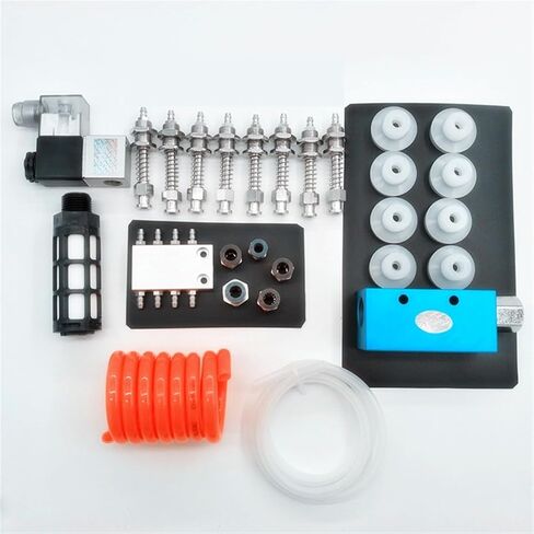 Vacuum Suction Cup Industrial Manipulator Fittings Vacuum Generator air Exhaust Solenoid Valve tracheal Muffler Fittings(Set 1 Black) in Kuwait