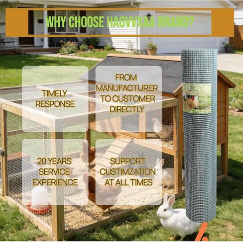 Hardware Cloth 18 Gauge Hot Dipped Galvanized Welded Wire Mesh Roll, Heavy Duty Zinc-Coated Steel Fence for Garden, Chicken Coop, Animal Cage, Outdoor Run & DIY Projects (1/2"x16'x50') in Kuwait
