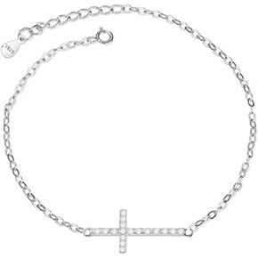 Fahonie Cross Bracelet for Women Mom Dainty Chain Bracelet Religious Jewelry for Women Teen Girls Mothers Day
