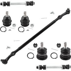 BOXI (Set of 7) Front Center Drag Links Upper Lower Ball Joints Sway Bars fit for for Nissan Frontier 1998 1999 2000 2001 2002 2003 2004 / 2WD Models with 2.4L / Replaces DS80943 K500038 K90663 K90104